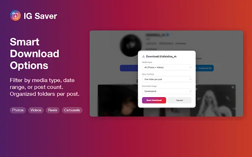 IG Saver 2026: Baixe Fotos, Vídeos e Reels do Instagram Grátis - Screenshot 2