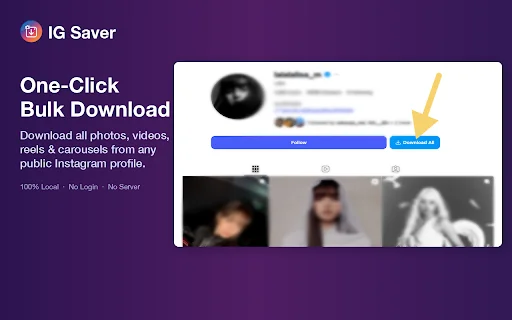 IG Saver 2026: Baixe Fotos, Vídeos e Reels do Instagram Grátis - Screenshot 1