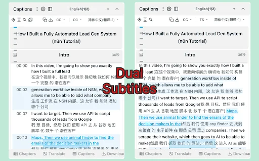vCaptions: Legendas Inteligentes e Resumos AI para Vídeos - Screenshot 3