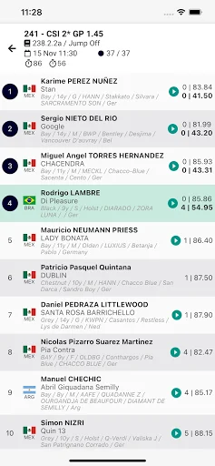 Equestrian Digital: Resultados e Listas de Provas de Salto - Screenshot 3