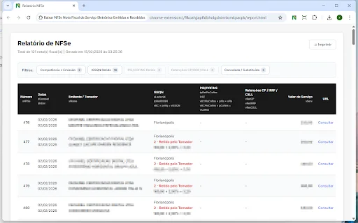 Baixar NFSe em Massa: XML e PDF com a Extensão Oficial - Screenshot 3