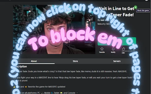 Roblox Game Blocker: Oculte Jogos Indesejados e Limpe seu Feed - Screenshot 4