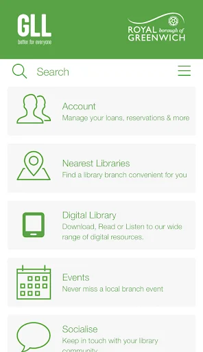 Royal Greenwich Libraries: Acesse Sua Biblioteca no Android - Screenshot 1