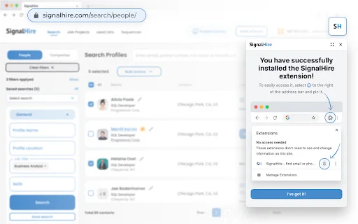SignalHire: Encontre E-mails e Telefones Profissionais Grátis - Screenshot 5