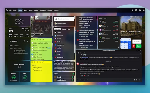 New Tab Widgets: Painel Personalizado para seu Navegador - Screenshot 4