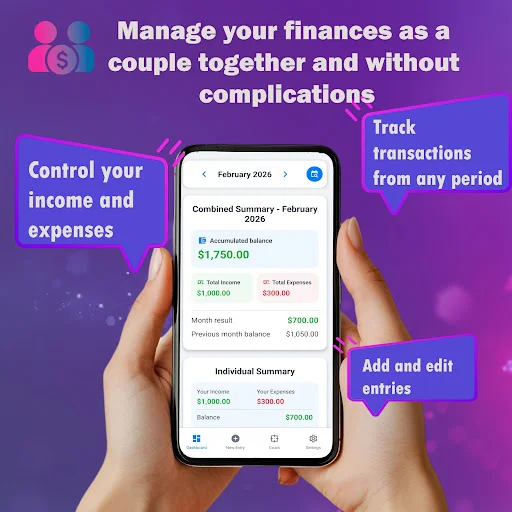 Couple Finance: Gestão de Despesas Compartilhadas para Casais - Screenshot 2