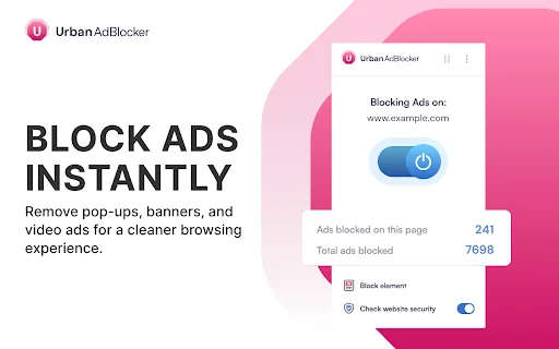 Urban AdBlocker: Bloqueie anúncios e navegue mais rápido no Chrome - Screenshot 1