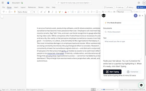 Duey.ai: Humanizer e Auto Typer para Google Docs e Word Online - Screenshot 2