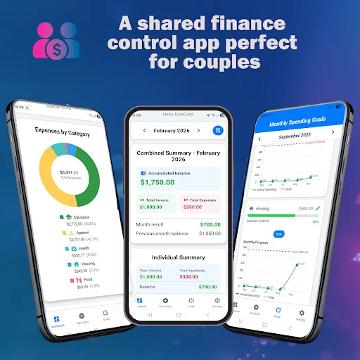 Couple Finance: Gestão de Despesas Compartilhadas para Casais - Screenshot 1