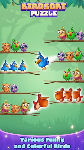 Bird Sort: Color Puzzle Master – Baixe o Jogo de Quebra-Cabeça - Screenshot 7
