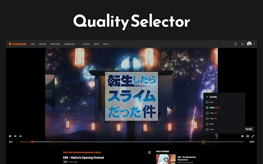 Crunchyroll Enhancer – CrOptix: Melhore seu Player e Assista em HD - Screenshot 1