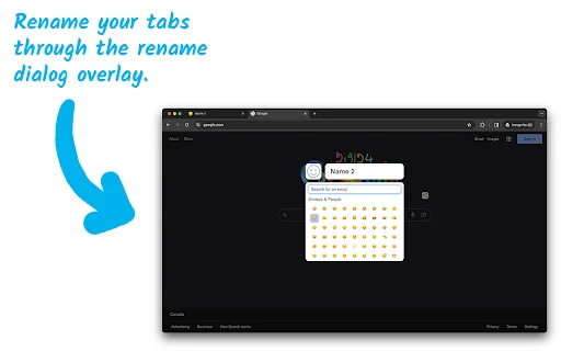 Tab Renamer: Organize suas abas do Chrome com nomes e emojis - Screenshot 1