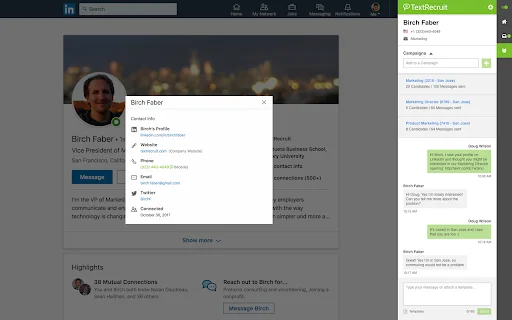 TextRecruit Extension: Otimize seu Recrutamento no Chrome - Screenshot 1