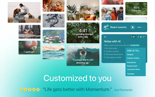 Momentum: Transforme sua Nova Aba em Foco e Produtividade - Screenshot 5