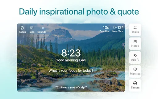 Momentum: Transforme sua Nova Aba em Foco e Produtividade - Screenshot 1