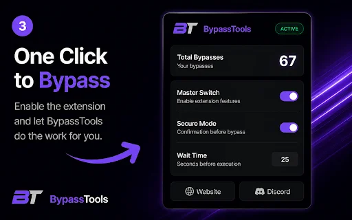 Bypass Tools Helper: Navegue Mais Rápido e Sem Redirecionamentos - Screenshot 3