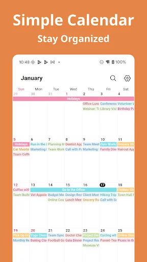 Baixar Simple Calendar: Clean&Minimal – Agenda Simples Grátis - Screenshot 1