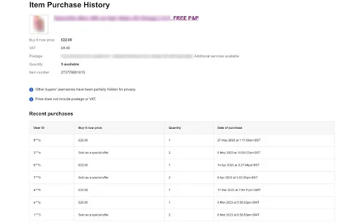 eBay Sold History Button – Veja o Histórico de Vendas Agora - Screenshot 2