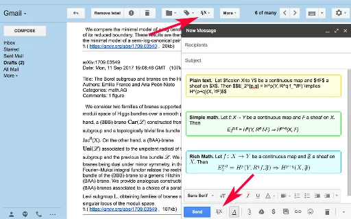 TeX for Gmail: Edite Fórmulas Matemáticas no E-mail Facilmente - Screenshot 1