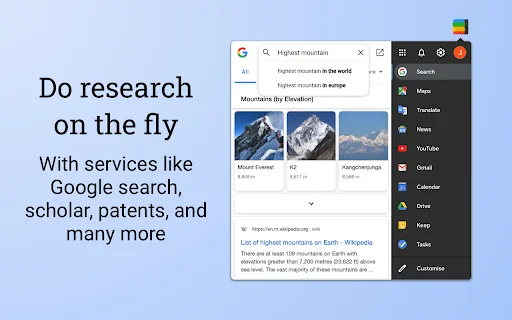 Black Menu for Google: Acesse Apps e Gemini AI com Agilidade - Screenshot 1