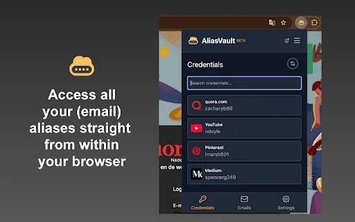 AliasVault: Gerenciador de Senhas e E-mails com Privacidade Total - Screenshot 2