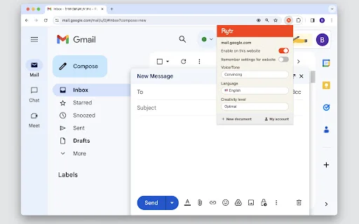 Rytr: O Melhor Assistente de Escrita AI – Extensão Gratuita - Screenshot 1