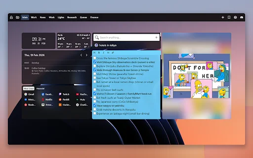 New Tab Widgets: Painel Personalizado para seu Navegador - Screenshot 2
