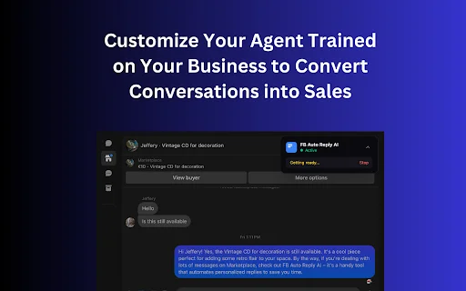 FB Auto Reply AI: Automatize Vendas no Facebook Marketplace - Screenshot 3