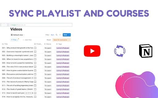 Snipo: Notas do YouTube para Notion – Estude de forma inteligente - Screenshot 4