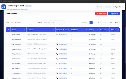 JD Data Scrapper Tool: Extração Eficiente de Dados do JustDial - Screenshot 1