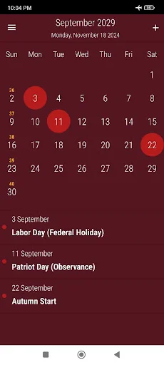 Baixe o US Calendar 2026: Calendário Completo com Feriados - Screenshot 15