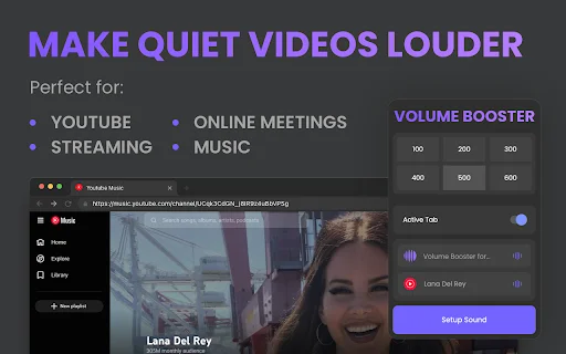 Volume Booster 600% para Chrome – Aumente o Som do Navegador - Screenshot 2